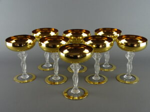 8 coupes champagne cristal Bayel modèle vénus
