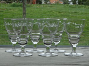 Portieux Meisenthal série de 6 verres Art déco