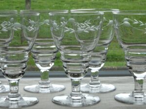Portieux Meisenthal série de 6 verres Art déco